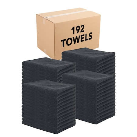 Monarch Terry Microfiber Salon Towel 16x27 Black - Case of 144 M915109BK